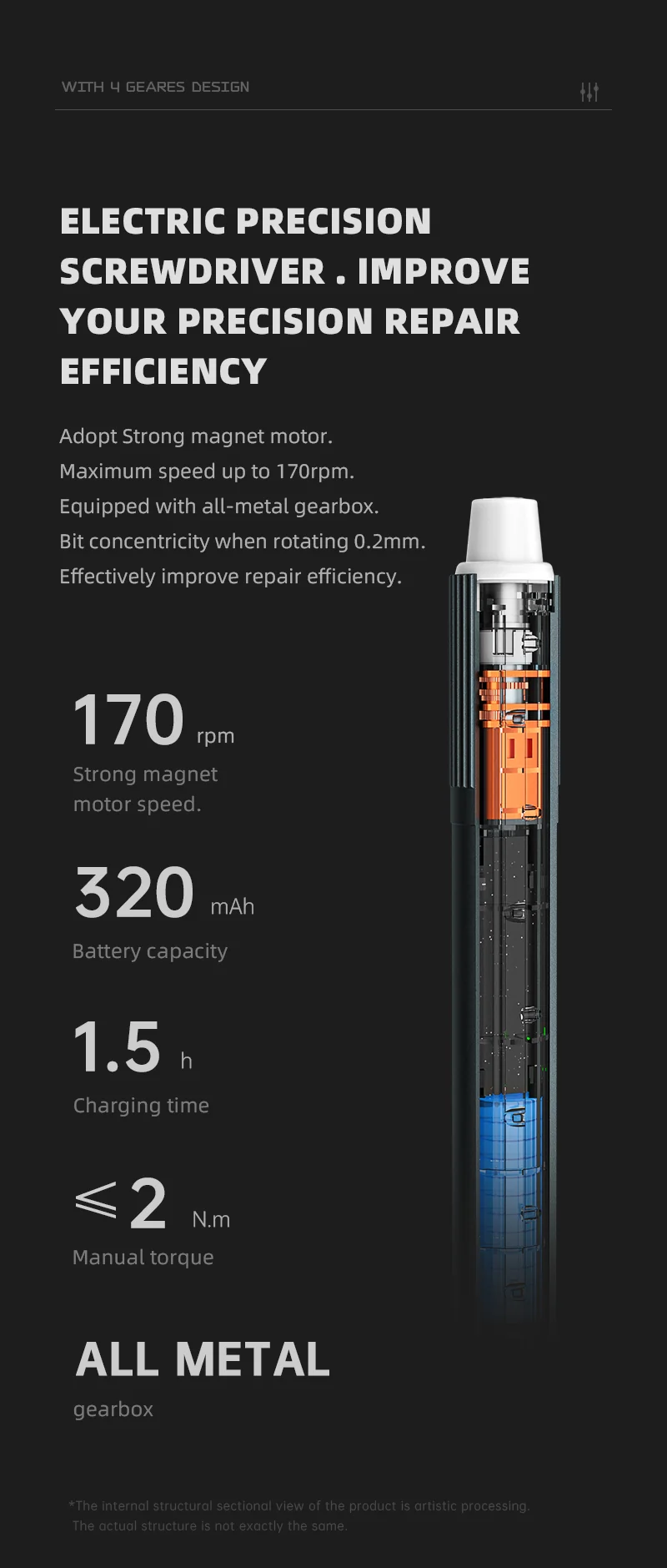electric screwdriver set gmw01 photo 320 mah battery capacity